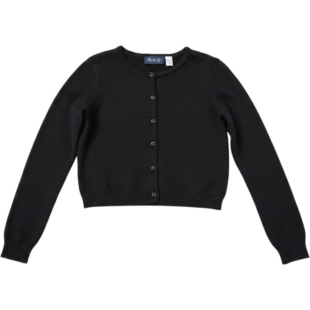 The Children's Place Girls Sparkly Long‎ Sleeve Cardigan Sweater, Size M 7/8